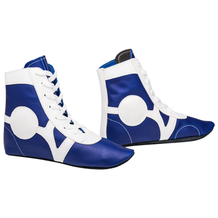 Купить Обувь для самбо SM-0102, кожа, синий Rusco в Онеге 