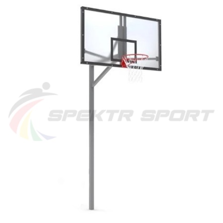 Купить Стойка баскетбольная уличная упрощенная со щитом из оргстекла, кольцом и сеткой SP D 412 в Онеге 