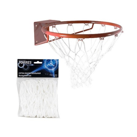 Купить Сетка баскетбольная Torres, нить 4 мм, белая в Онеге 