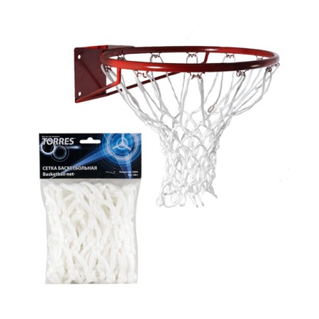 Купить Сетка баскетбольная Torres, нить 6 мм, белая в Онеге 