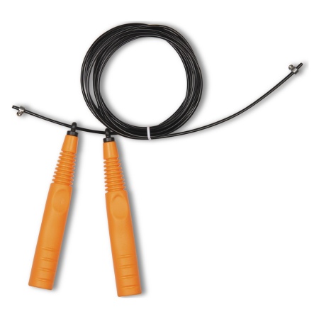 Купить Скакалка высокооборотная Кроссфит стальной шнур в оплетке 2.9 м чёрно-оранжевая в Онеге 